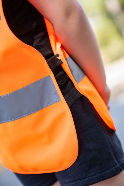 Sicherheitsweste, Reflektorstreifen, Orange, Materialien, Gurtband