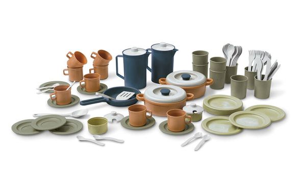 DANTOY Bio-Plastic Geschirrset aus Bio-Kunststoff, 79 tlg