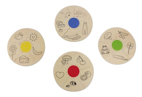 Nawito Puzzle "Farben", 4 Puzzles mit je 5 Teilen, ab 3 Jahre