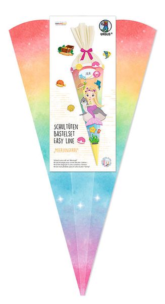 Schultüten-Bastelset Easy Line Meerjungfrau, 68 cm, 1 Set 