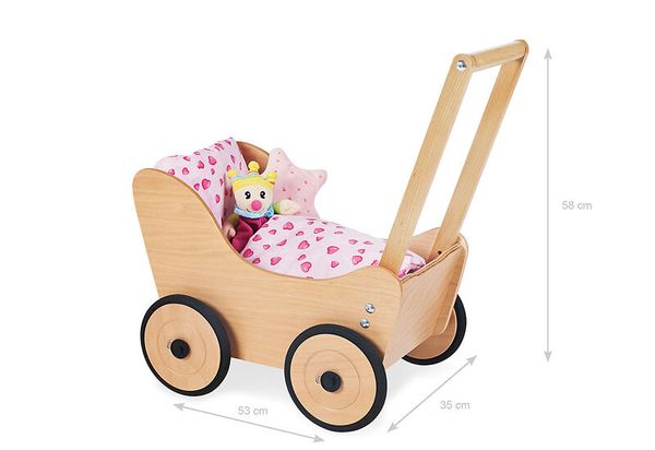 PINOLINO Puppenwagen 'Sarah', inkl. Bettzeug 'Herzchen', rosa