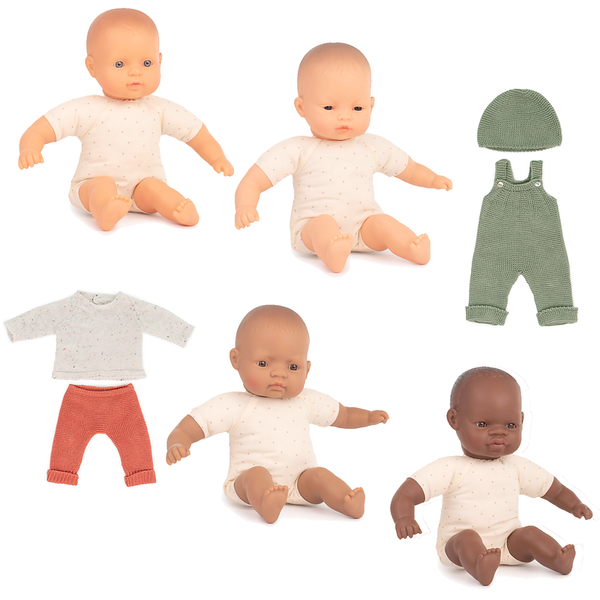 Weichkörper-Baby-Puppen-Set inkl. Kleidung, 32 cm, 8-tlg. Weichkörper-Baby-Puppen-Set inkl. Kleidung, 32 cm, 8-tlg.