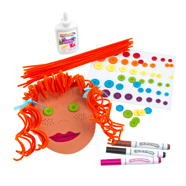 craft kit, knopfenset, kleber, gesichtsbasteln, farben