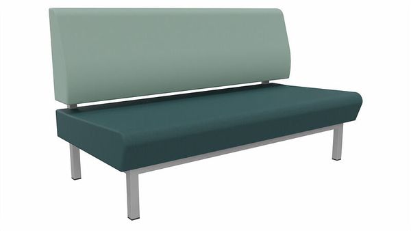 Lounge-Sofa essBAR, Sitzhöhe 42 cm, Kunstleder zweifarbig, Bezugfarbe & Gestellfarbe wählbar