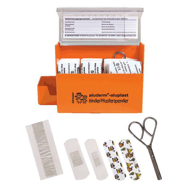 SÖHNGEN Pflasterspender für Kinder inkl. 115 Pflaster + Schere