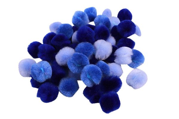 ELVIRAS Pompons, Ø 2 cm, gemischte Farben, 1.500 Stück