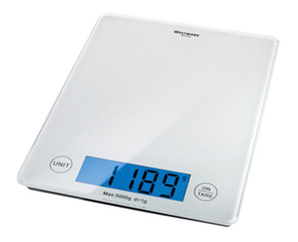 kitchen scale, digital scale, glass scale, blue display, precision scale