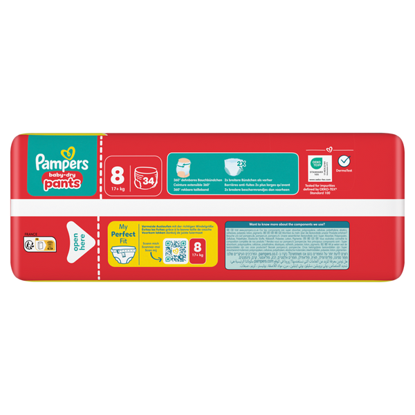 PAMPERS Baby Dry Pants Gr. 8, Extra Large 17+ kg, (verschiedene Verpackungsgrößen)