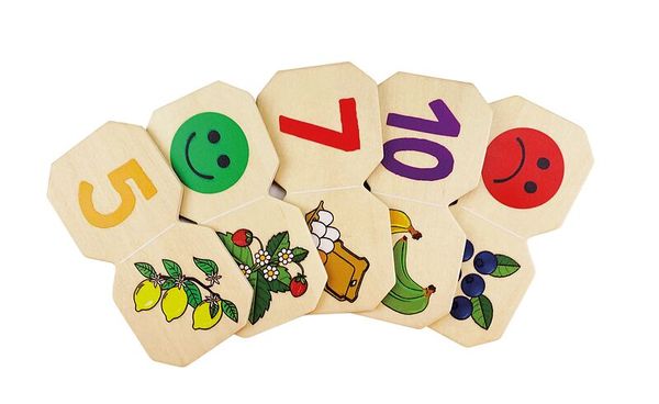 Dominext Obst & Gemüse, aus Holz, Zahlen 1-10, ab 4 Jahre Dominext Obst & Gemüse, aus Holz, Zahlen 1-10, ab 4 Jahre