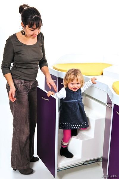 LOXOS Wickelkommode Standcreche 150 Bain mit fester Treppe, 220x90x90 cm  LOXOS Wickelkommode Standcreche 150 Bain mit fester Treppe, 220x90x90 cm