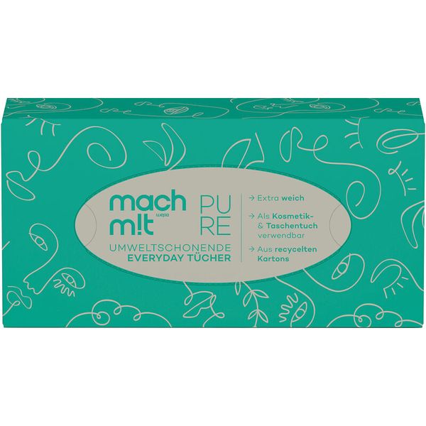 MACH M!T 100% Recycling Taschentücher Box, 4-lagig, Gebinde-Größe wählbar