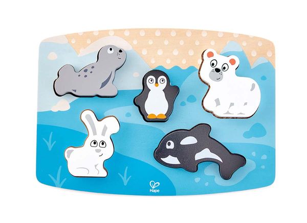 HAPE Fühlpuzzle Polartiere, 6 Teile, Holz, ab 2 Jahre HAPE Fühlpuzzle Polartiere, 6 Teile, Holz, ab 2 Jahre