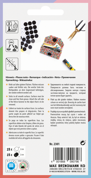 FOLIA Klettpunkte schwarz/weiss, 30 Stück FOLIA Klettpunkte schwarz/weiss, 30 Stück