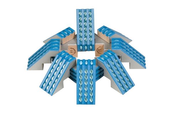 Fluoreszierende blaue Blöcke, Schienenteil-Set, Blaues Kunststoffbaustein, Modulares Verbindungsteil, Konstruktionsspielzeug