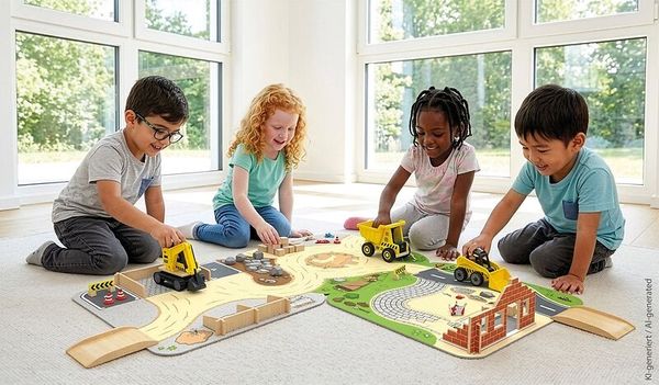Spielzeugspielset, Konstruktionsspielzeug, Holz-/Pappbahn, Straßenbausystem, Kinderzimmer-Spielzeug