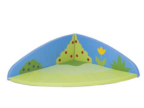 Spielmatte für Ecke mit Wandpolster, Schaumstoff, Kunstleder, Motiv Lichtung, (HxTxB): 140 x 140 x 50 cm