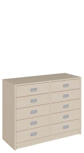 Kommode, Holz, Laminat, 8 Schubladen, Stapelendesign