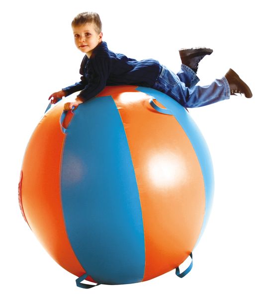 ball, sportball, kinder, aufblasbar, orange-blau