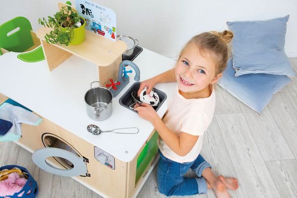 Kinderküche, Spielküche, Wooden toy, Küchenspielzeug, Sammelbehälter