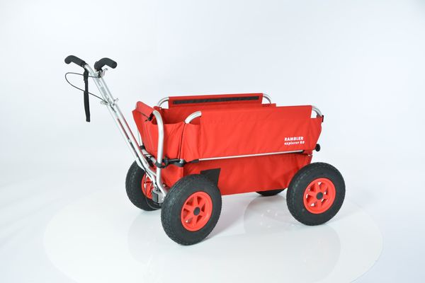 Kipplaufwagen, Kinderwagen, Aufbewahrungskorb, rot, 4 Räder