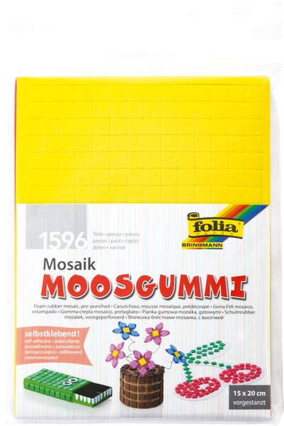 FOLIA Moosgummi, Mosaik vorgestanzt, 15x20 cm, 6 Bogen
