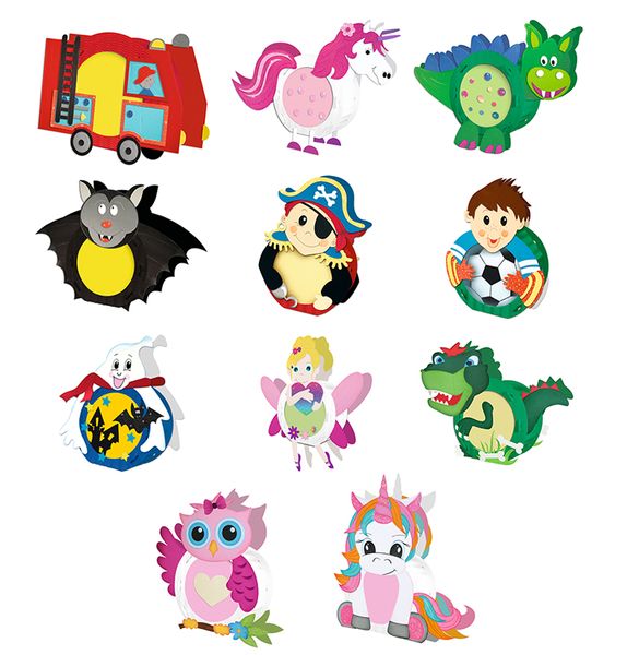 Feuerwehrwagen, Einhorn, Drache, Fledermaus, Piratensegelboot