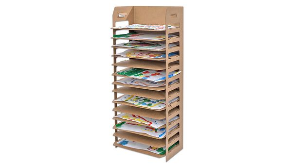 BETZOLD Bildertrocknungsregal DIN A3, Pappe, mit 14 Ablagen