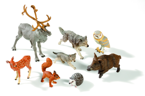 Tierfiguren, Miniaturfiguren, Waldtiere, Tierfiguren-Set, Kunststoffspielzeug