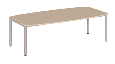 Schreibtisch, Arbeitsplatz, Laminate-Top, Metallbeine, ovaler Tisch
