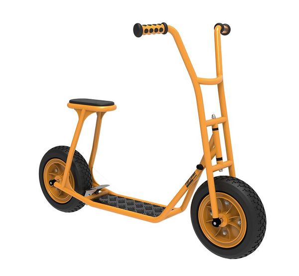 Tretroller, Scooter, Gelb, Große Räder, Rahmen aus Metall