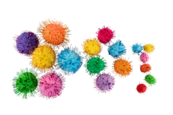 ELVIRAS Pompons Mix "glitzer"