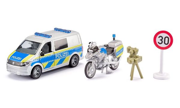 SIKU VW T6 mit BMW Polizeimotorrad - Set
