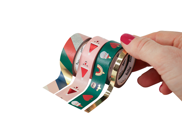 FOLIA Washi Tape, Weihnachtsmotive, 4x10m, 3 Rollen