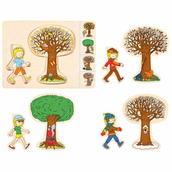 holzpuzzle, baum, figuren, wald, puzzleteil