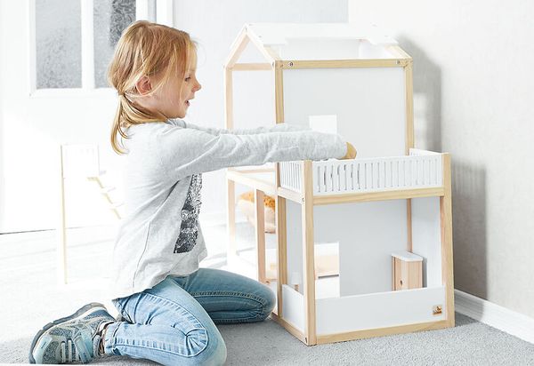 Kinderhaus, Holzspielzeug, Möbelset, Kiefernholz, zwei stöcke