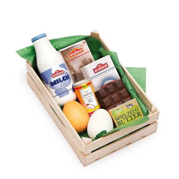 Lebensmittelkorb, Kühlprodukt, Eier, Milch, Knabberei