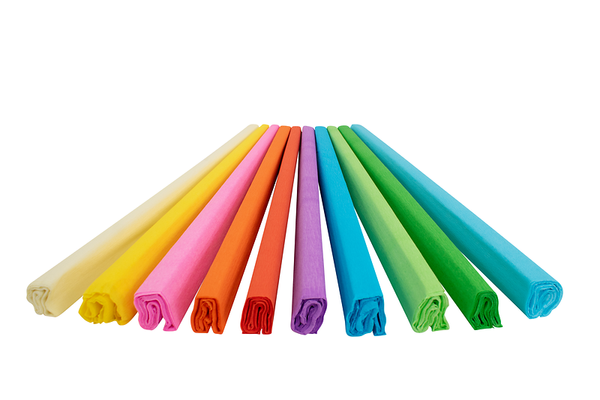 ELVIRAS Krepppapier Pastellmix, 10 Rollen bunt sortiert