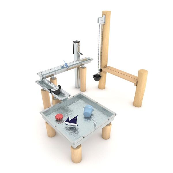 Holzbeine, Glasplatte, Waschspielzeug, Wasserbahn, Katzengleiter