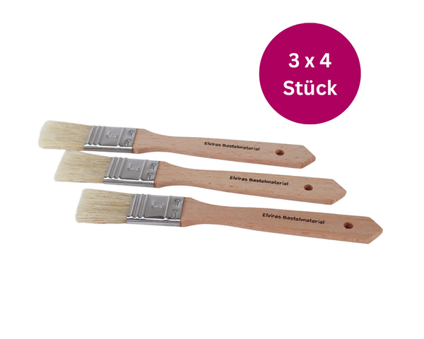 ELVIRAS Kleister-/ Flach-Pinsel in Größe 1, 12 Stück