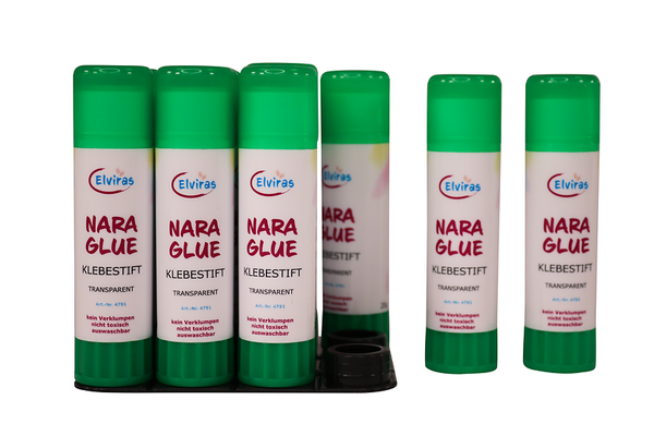 ELVIRAS Klebestifte Transparent 20 g, Vorteilspack 72 Stk. (60 Stk. + 12 Stk. gratis)