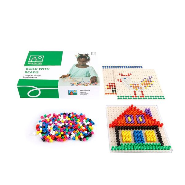 perler beads, bead art, Mosaik, Einzelsatz Kit, Haus Muster, bunt