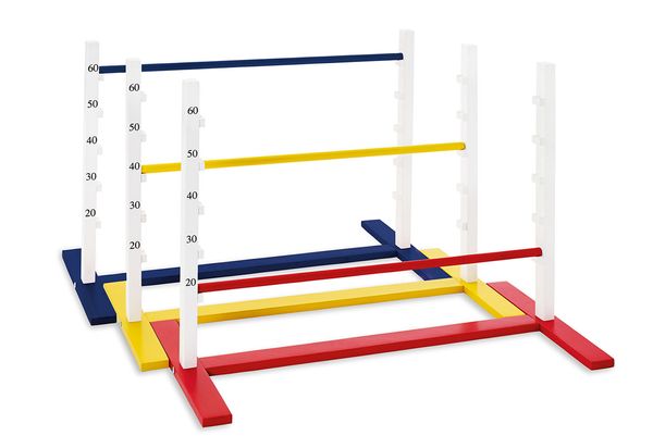 reitbahn, hürdenbahn, sprossenbrett, trainingsgerät, farbige stangen