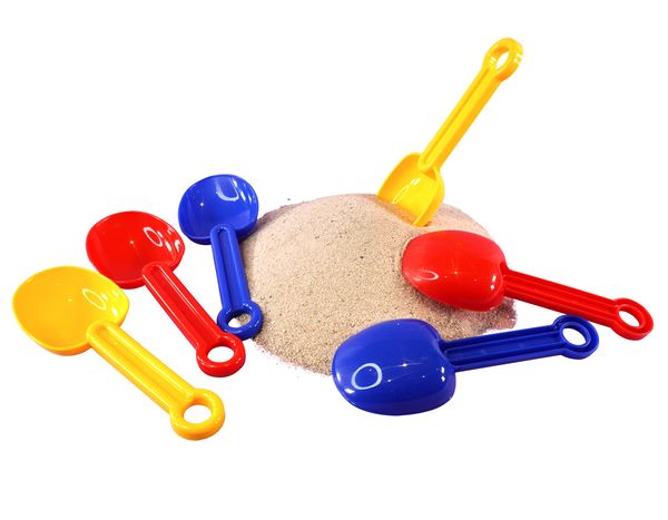 Sand, Bausand, Kinderspielzeug, Schaufelset, buntes