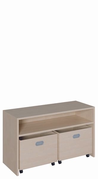 Schrank, hohe Sockelnische, 2 Rollkästen, Fach (B/H/T: 102 x 60 x 40 cm) Schrank, hohe Sockelnische, 2 Rollkästen, Fach (B/H/T: 102 x 60 x 40 cm)