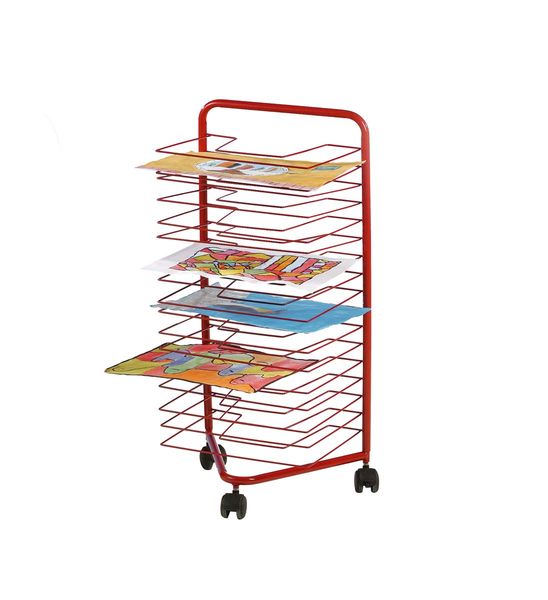 Trockengestell auf Rollen bis DIN A3, 17 Ablagen, 40 x 85 x 30 cm