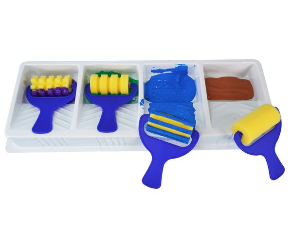 Schaumstoffroller Set, 4 Roller mit einem Farbehälter Schaumstoffroller Set, 4 Roller mit einem Farbehälter