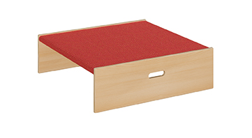 Nachttisch, Schublade, Holz, Rote Matte, Konstruktion mit Öffnung