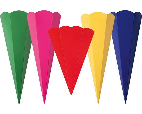 FOLIA Schultüten-Rohlinge, eckig, aus Fotokarton, 68 cm, 10er Set, farbig sortiert