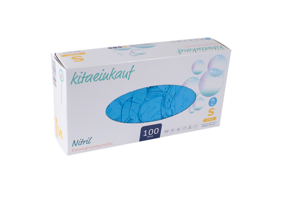 Handschuhe Nitril, puderfrei, Gr. S, 100 Stk., blau