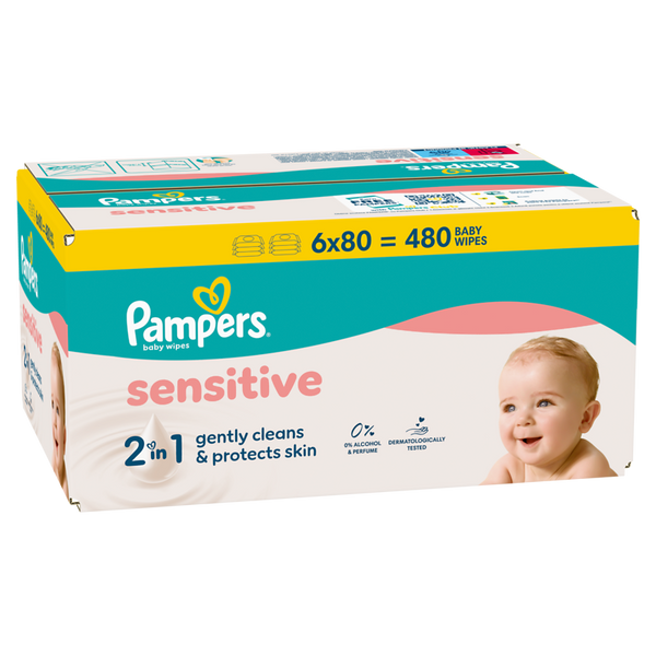 Baby wipes, Sensitiv, 2-in-1, Dermatologisch getestet, Unbekannte Größe